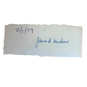 Famed Author James A. Michener Autograph Memorabilia 1979 Writer Literature